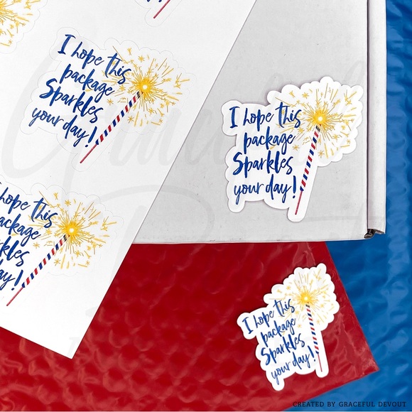 I Hope This Package Sparkles Your Day! - 2" (inches) Sticker (48ct.) [GD76-48] - Picture 6 of 6